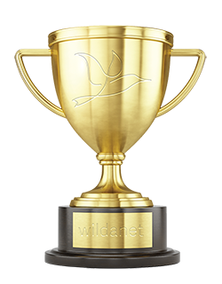 Gold trophy with Wildanet logo