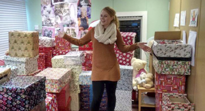 Rio in Room Full of Christmas Presents