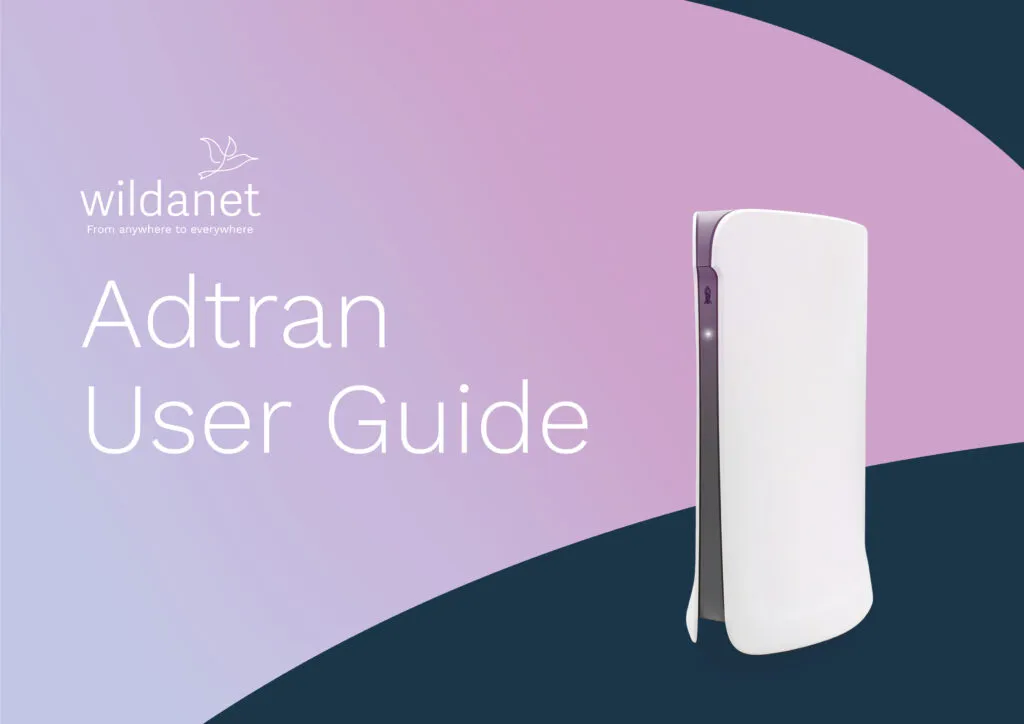 Adtran User Guide cover with a photo of a white router