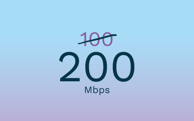 100mbps doubled to 200mbps download