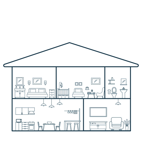 Large Home with animated WiFi signal