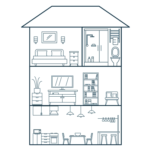 Multi-level Home with animated WiFi signal